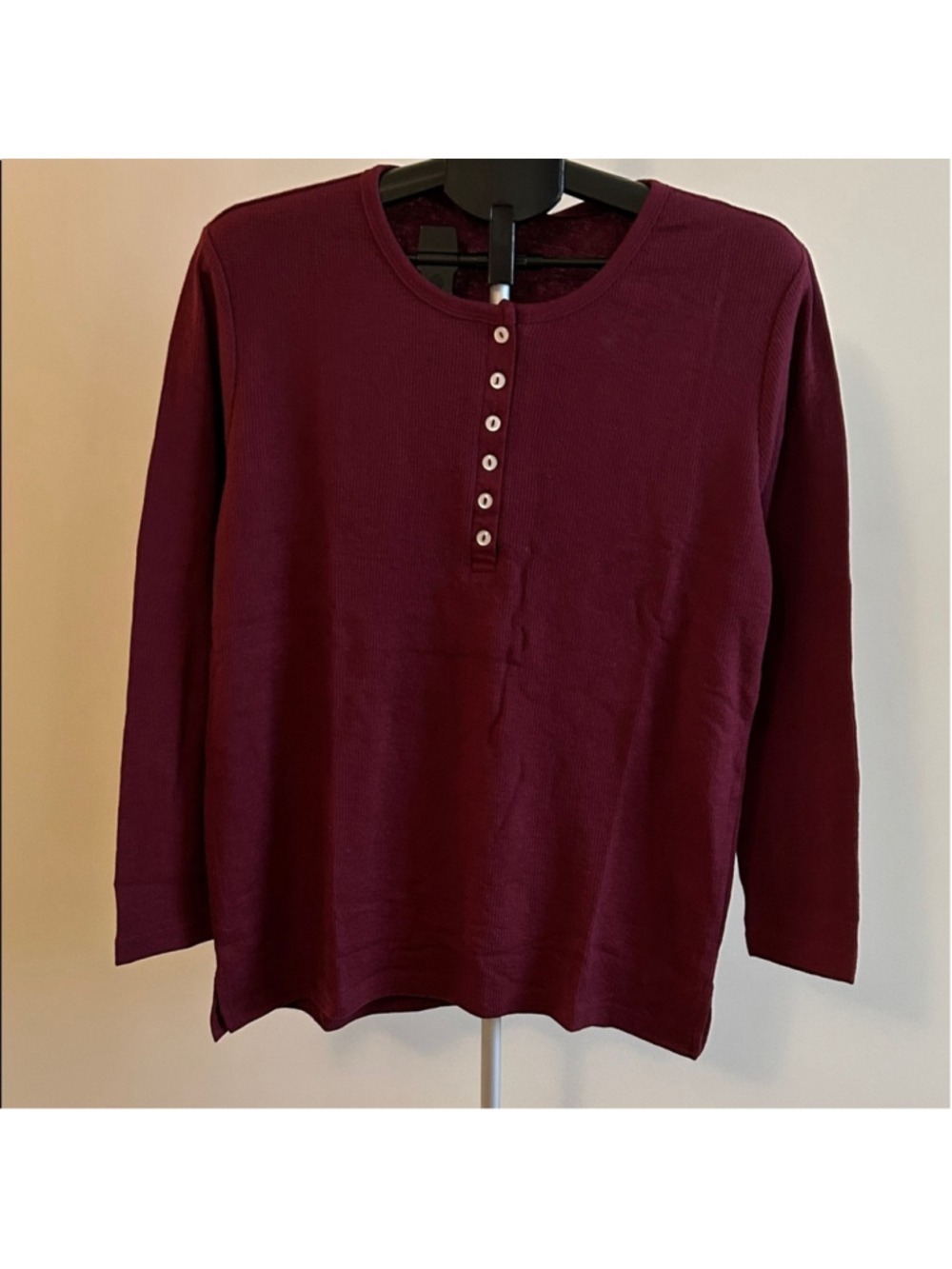 Metropolitan Burgundy Henley Top